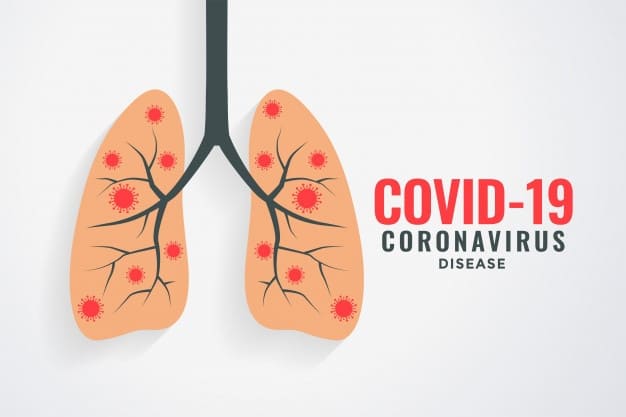 Coronavirus infecting human lungs