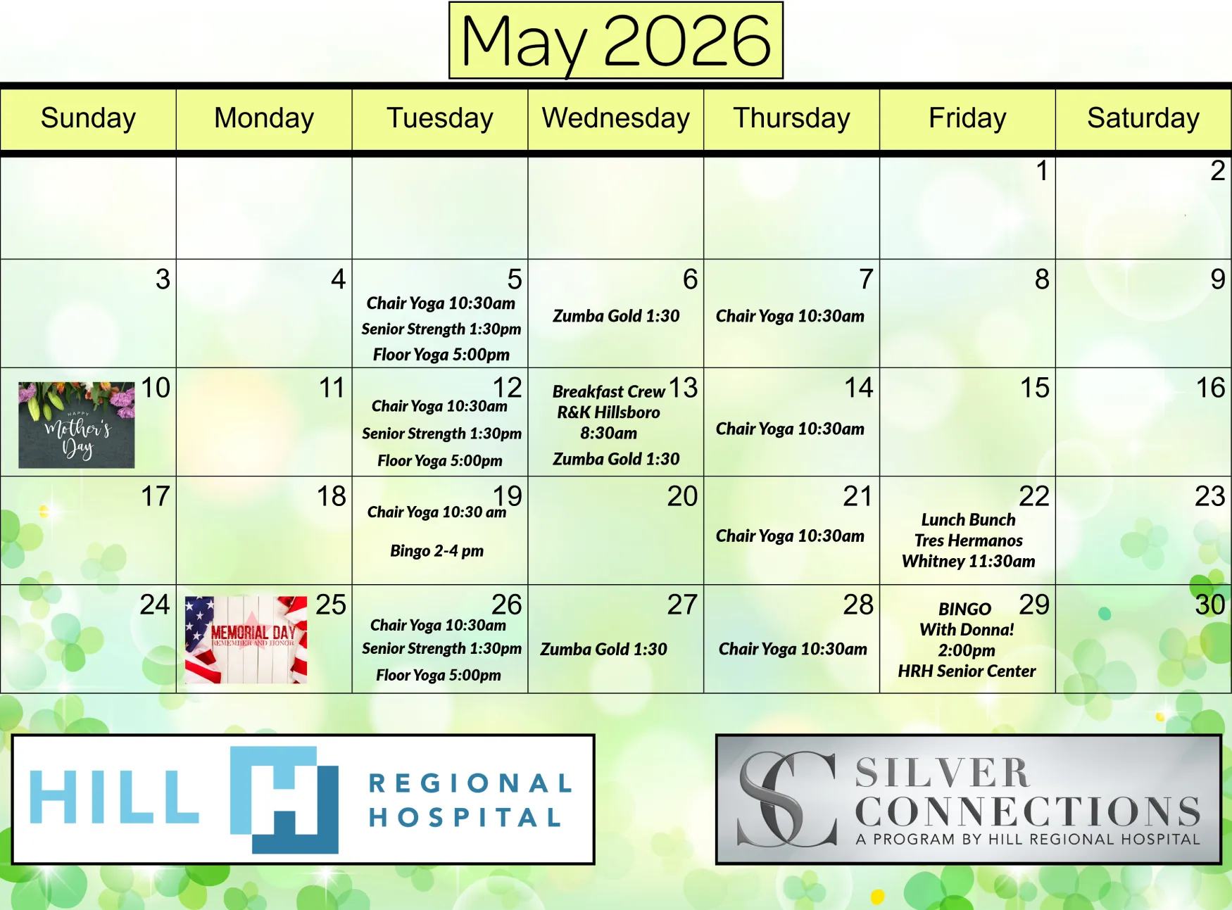 Cafe on the Hill Menu May 2026